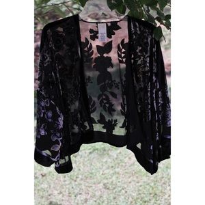 Velvet vintage sheer kimono